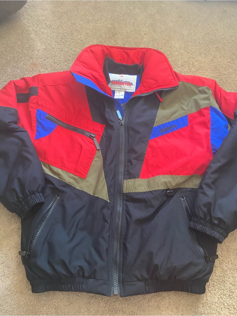 Obermeyer Helicopter Ski Jacket Size S Vintage Colorblock Puffer